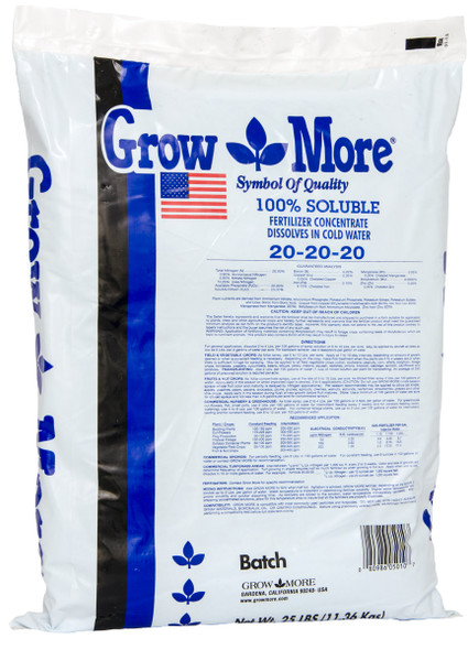 Grow More Water Soluble 20-20-20 - 25 lbs