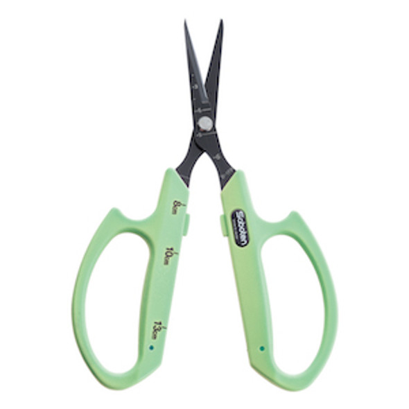 Saboten Fluorine Coated Angled Blade Trimming Scissors Green (PT-2)