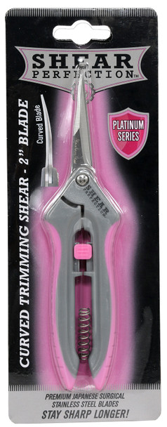 Shear Perfection® Pink Platinum Stainless Trimming Shear - 2 in Curved Blades