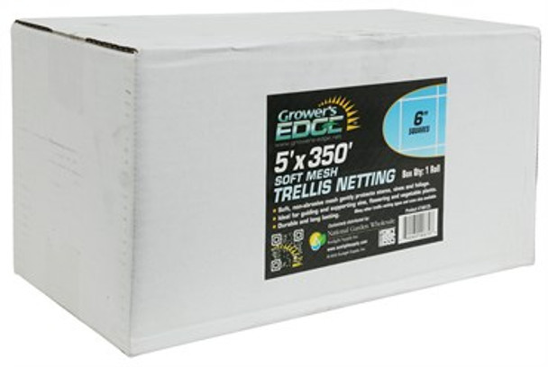 Grower's Edge® Soft Mesh Trellis Netting - Bulk Roll - 5ft x 350ft - 6in Squares