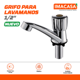 GRIFO PLÁSTICO PARA LAVAMANOS, PERILLA, CROMADO