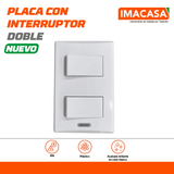 PLACA CON INTERRUPTOR DOBLE, PLÁSTICO