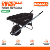 CARRETILLA 6.0 PIES, TOLVA METÁLICA, LLANTA SÓLIDA