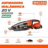 ASPIRADORA INALÁMBRICA 20V, PROFESIONAL