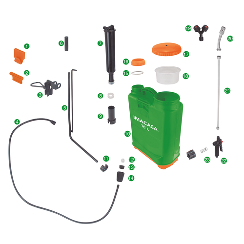 PARTES DE BOMBA PARA FUMIGAR 16 L