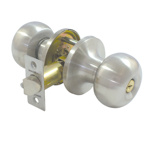 CERRADURA DE POMO TIPO OVAL, CROMO MATE