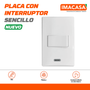 PLACA CON INTERRUPTOR SENCILLO, PLÁSTICO