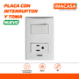 PLACA CON INTERRUPTOR Y TOMA SENCILLO, PLÁSTICO