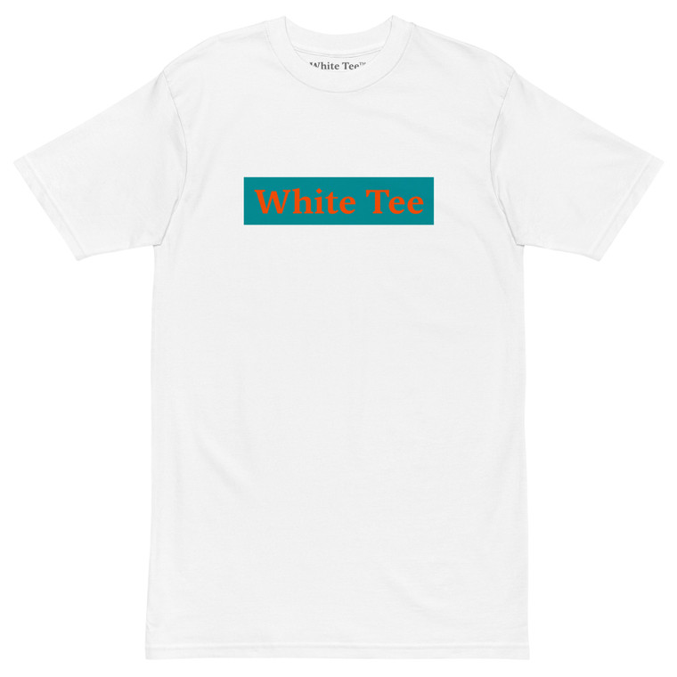 T-Shirt Orange on Aqua