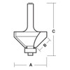 CarbiTool EY-916-B-CHAMFER BIT 32MM X 45 CHMFR TCT, 1/4 SHK W/BEAR