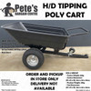 Tow Behind Wide Wheel Tipping Poly Cart (Trailer Suit Ride On Mower) 