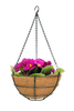 Beehive style hanging wire basket with moulded coco fibre liner