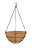 Beehive style hanging wire basket with moulded coco fibre liner