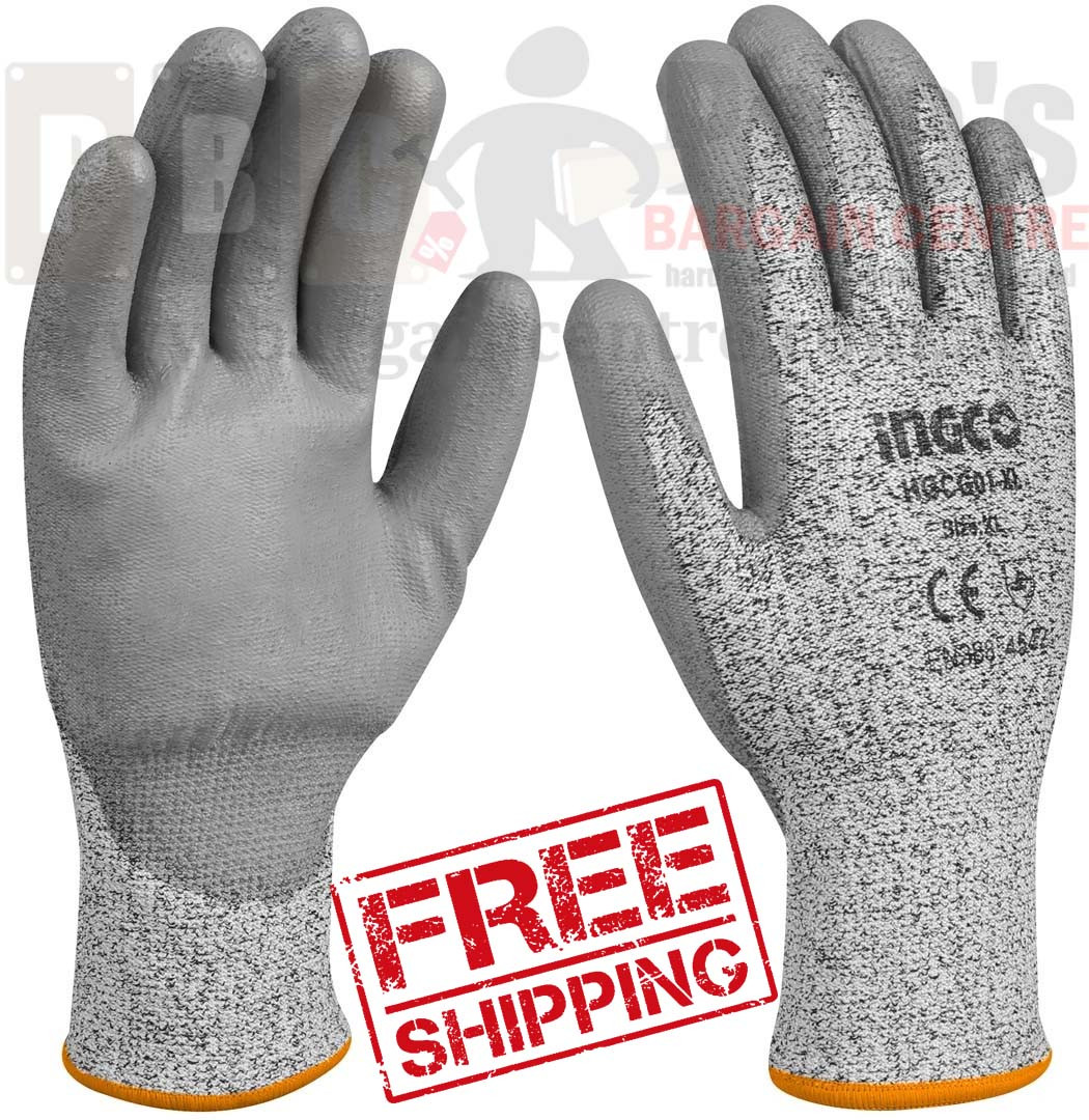 Ingco- 1pr Cut-resistance gloves Size: L Free Shipping