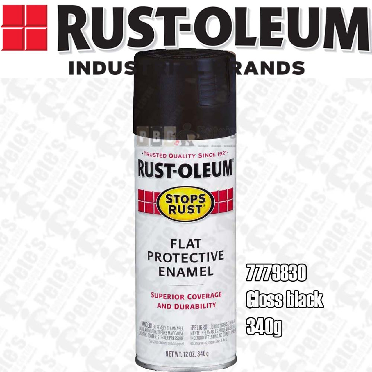 Rust-Oleum 7779830 Stops Rust Spray Paint, 12 oz, Gloss Black