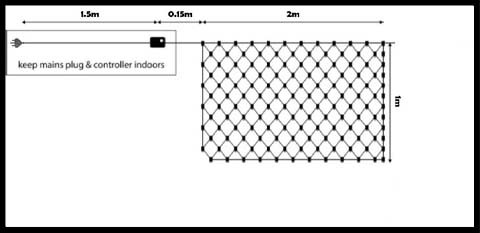 LED Net Lights 2mtrs x 1mtr or 2mtr x 2mtrs Options