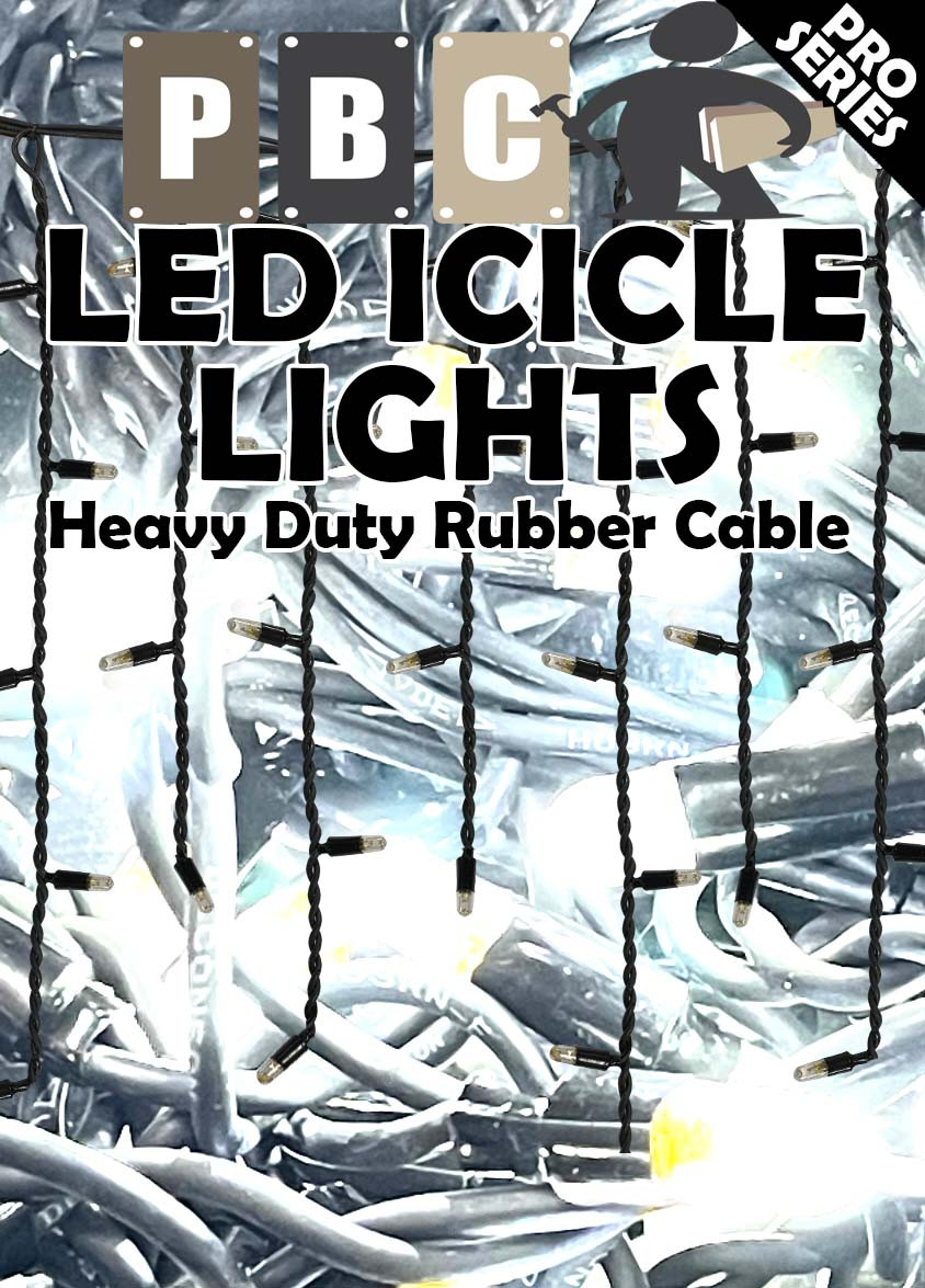 Pro Grade LED Icicle Lights Rubberized 2mtrs x 0.6mtr