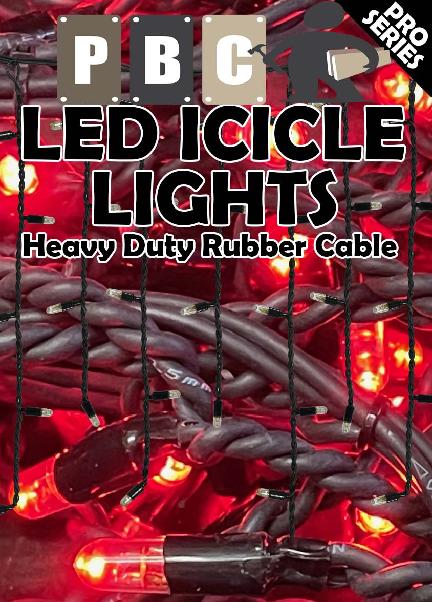 Pro Grade LED Icicle Lights Rubberized 2mtrs x 0.6mtr
