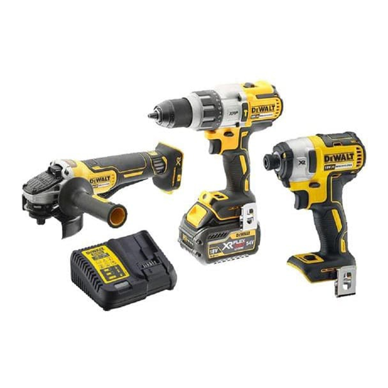 DeWalt 3 Piece 18V 6.0Ah Cordless Brushless Combo Kit - DCK341T1-XE