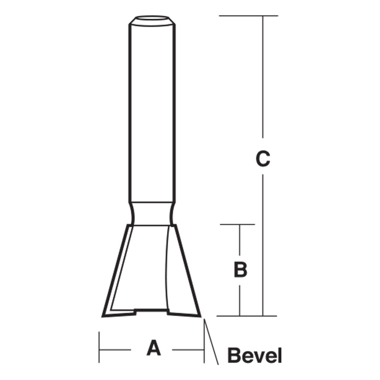 CarbiTool EY-1018-DOVETAIL BIT 9/16 TCT, 1/4 SHK