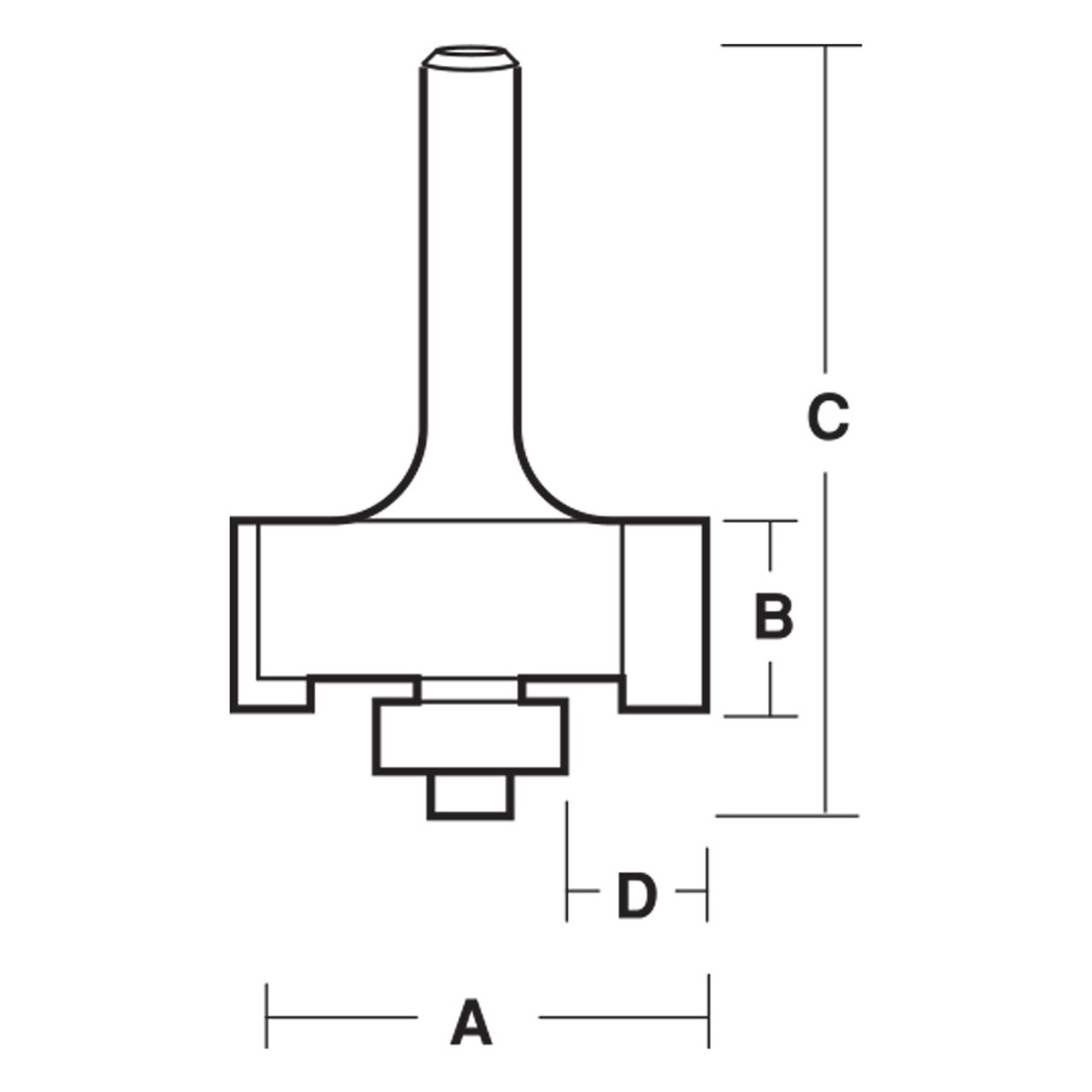 CarbiTool EY-1708-B-RABBETING BIT 6.35MM TCT, 1/4 SHK W/BEAR