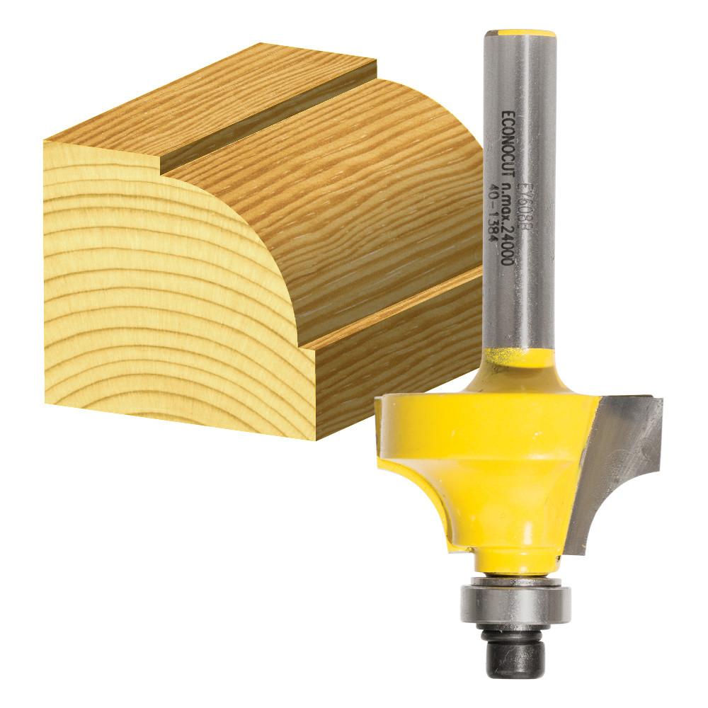 CarbiTool EY-612-B-1/2-BEADING BIT 9.5MM RAD TCT, 1/2 SHK W/BEAR