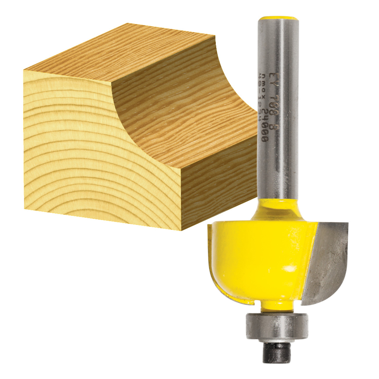 CarbiTool EY-708-B-COVE BIT 6.35MM RAD TCT, 1/4 SHK W/BEAR