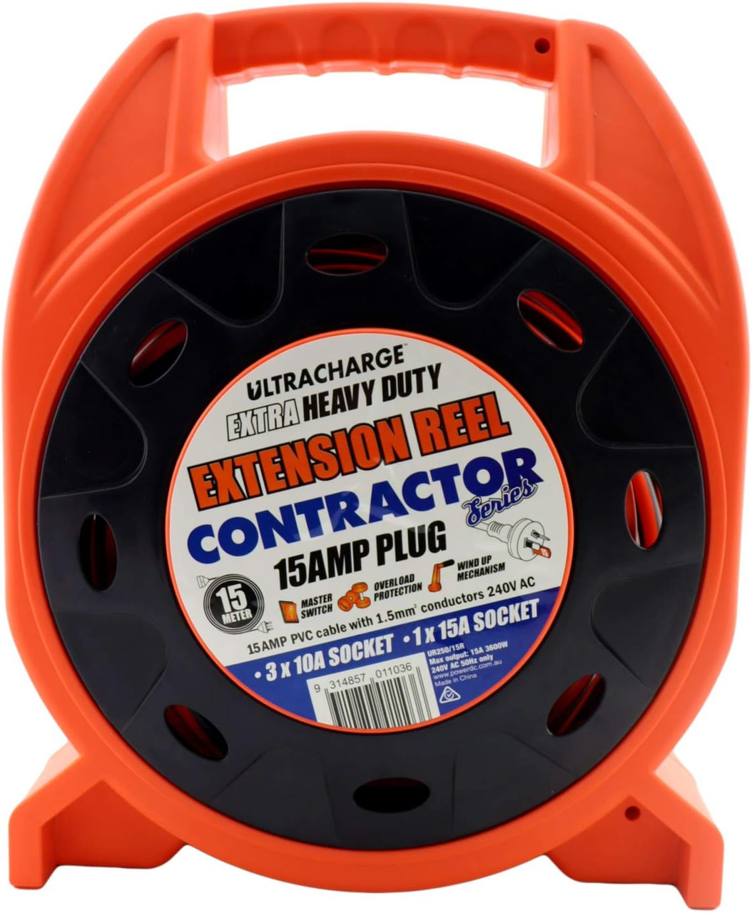Ultracharge 15mtr Contractor/Caravan 15A Reel