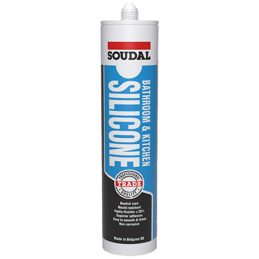 12 x Soudal Bathroom & Kitchen Silicone 300ml