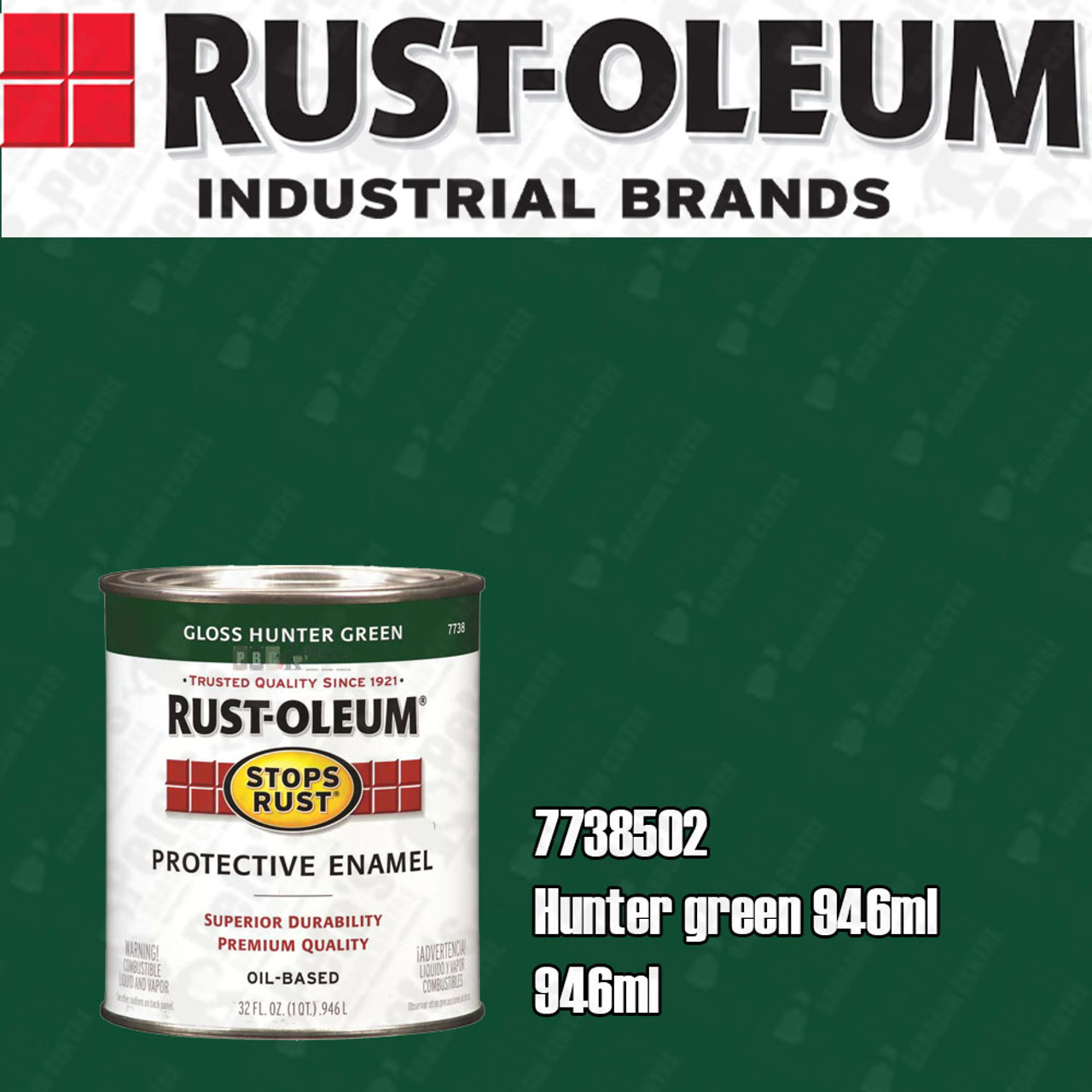 2 pack Rustoleum *Stops Rust* - Gloss Hunter Green 946ml - FREE SHIPPING
