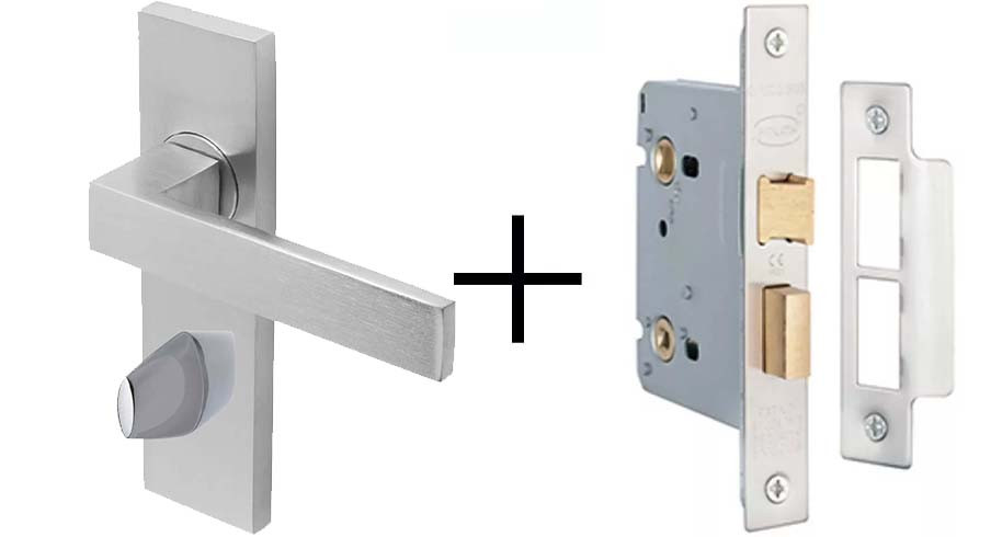 Delta Series Door Lever Plate Satin Chrome or Polished Chrome Passage, Privacy or Entrance