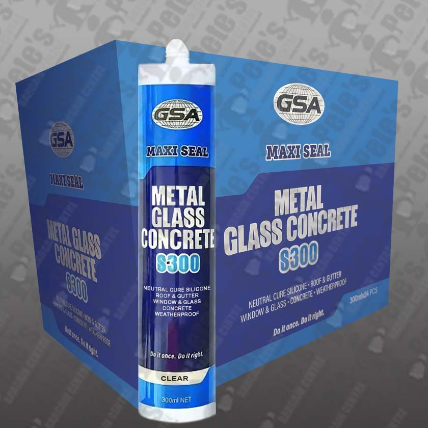 24 x S300 Metal Glass Concrete - Clear 300ml