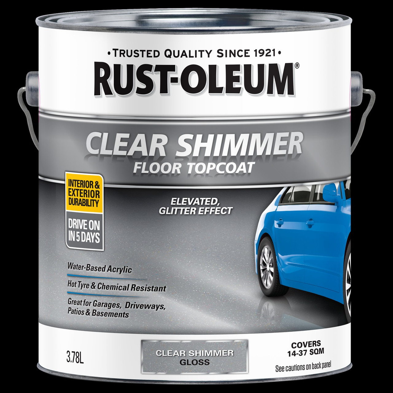 Concrete & Garage Floor Topcoat, Clear Shimmer 3.78L (Pack of 2) FREE SHIPPING