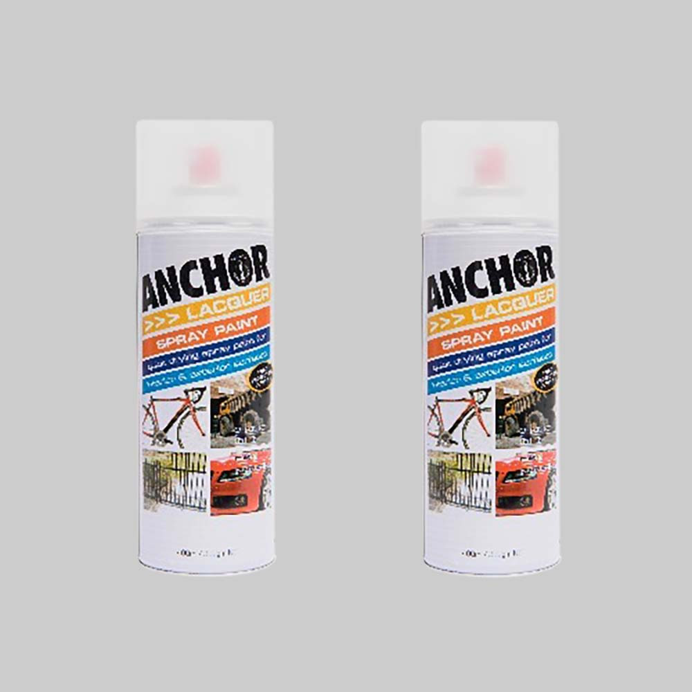 2 x Anchor Lacquer Paint Aerosol Spray Primer *GLOSS* Clear Plastic 300g
