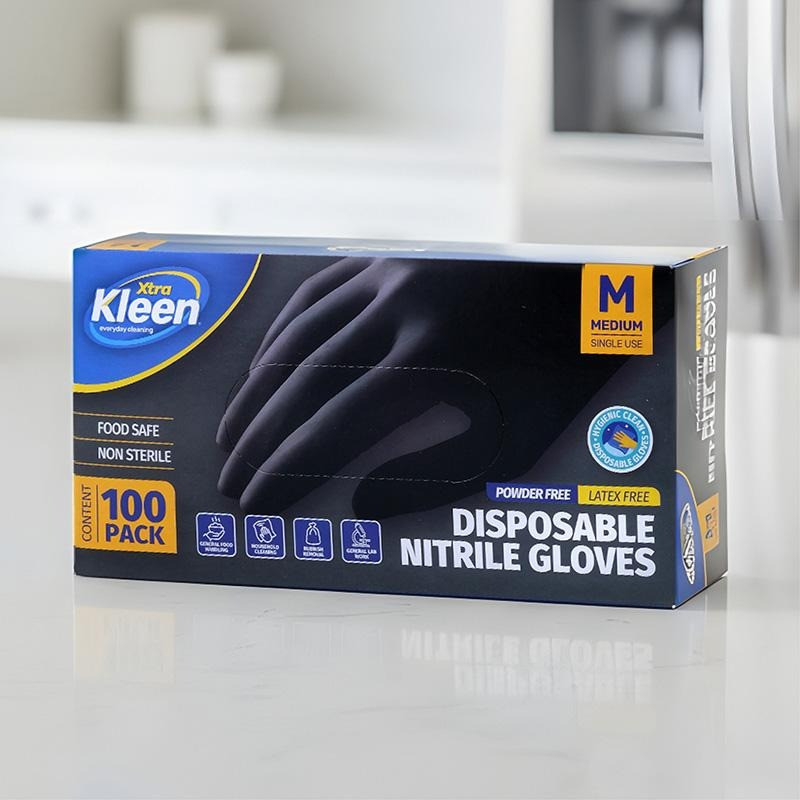 Xtra Kleen - Disposable Gloves Vinyl Black 100pk