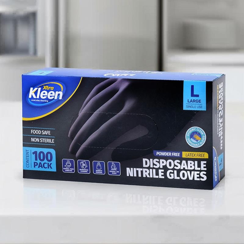 Xtra Kleen - Disposable Gloves Vinyl Black 100pk