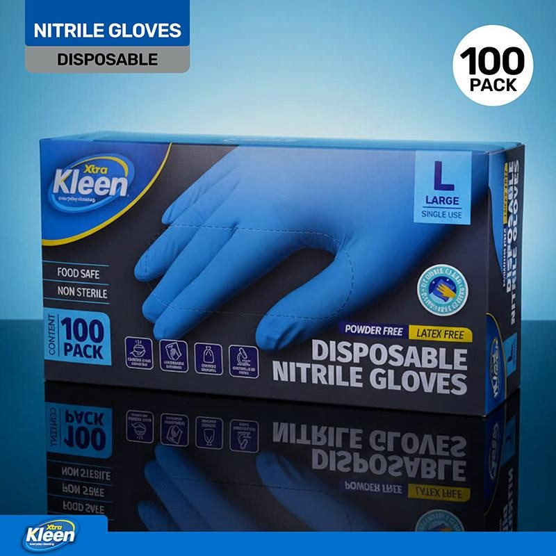 Xtra Kleen - Disposable Gloves Vinyl Blue 100pk