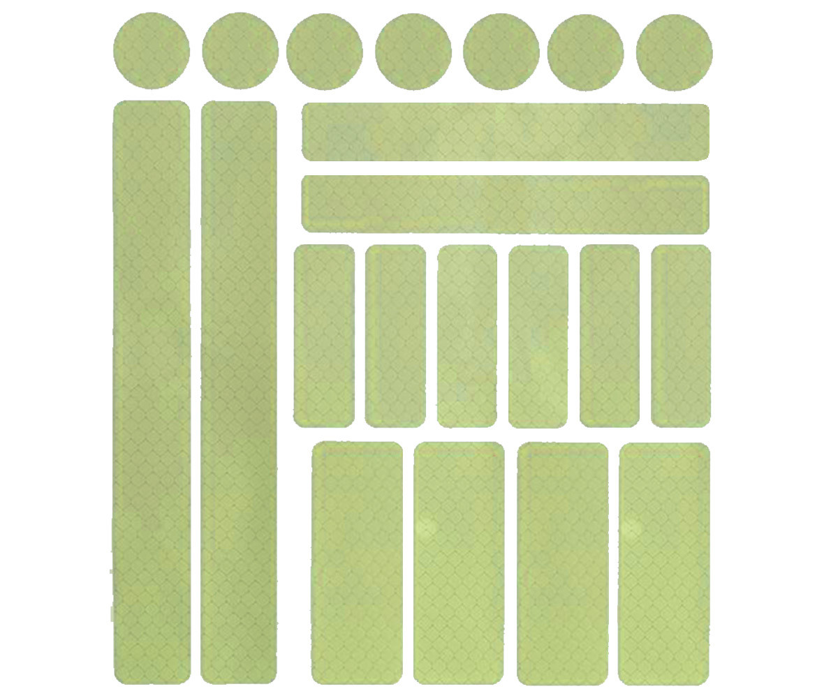 Adhesive Reflective Stickers Assorted Sizes Per Pack 21pc Assorted Colours