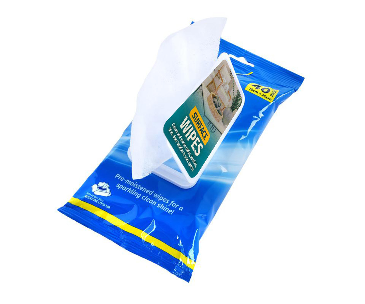 Cleaning Surface Wet Wipes 40pk - Size: 16cm x 20cm