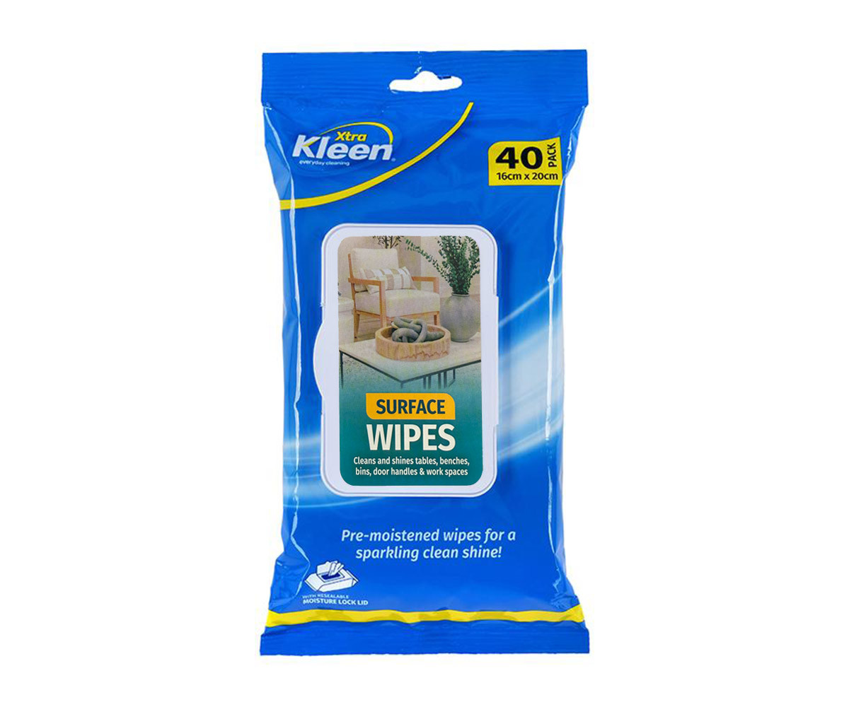 Cleaning Surface Wet Wipes 40pk - Size: 16cm x 20cm