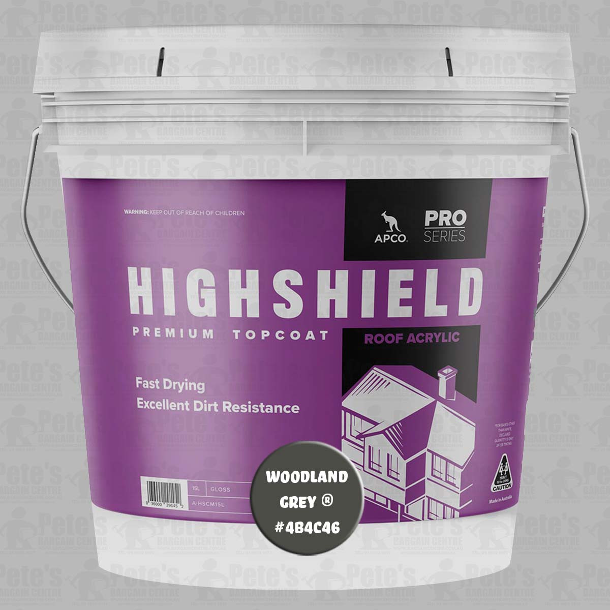 Pro Series Highshield Roof Acrylic 15 Litres