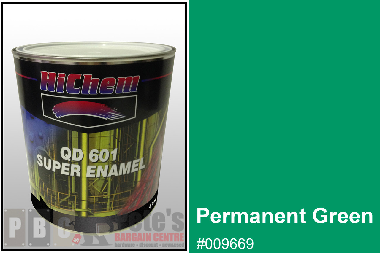 QD601 SUPER ENAMEL - Permanent Green 4 Litre Can *FREE SHIPPING*