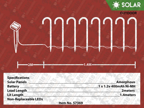 8 Candy Cane LED Stake Lights *SOLAR*