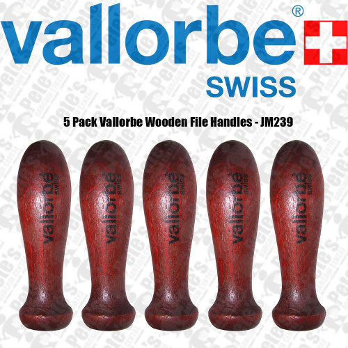 5 x Vallorbe Wooden File Handle - JM239
