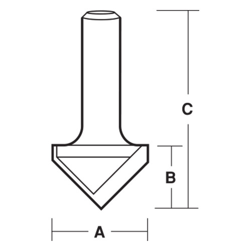 CarbiTool EY-112-V-GROOVE BIT 90 DEG. TCT, 1/4 SHK