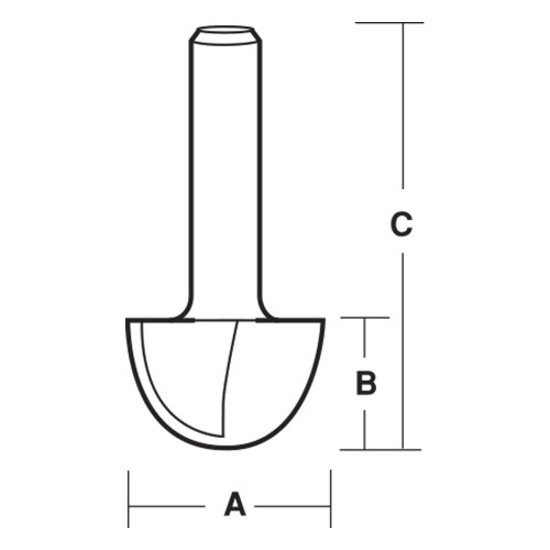 CarbiTool EY-424-CORE BOX BIT 19MM  TCT, 1/4 SHK
