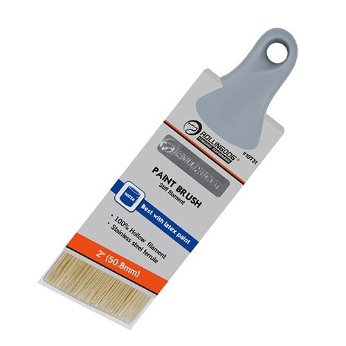 Rollingdog - Paint Brush Hollow Filament Stainless Steel Ferrule Plastic Handle 2" (50.8mm)