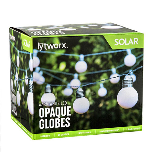 Lights Opaque Globe Warm White  2F Pk20