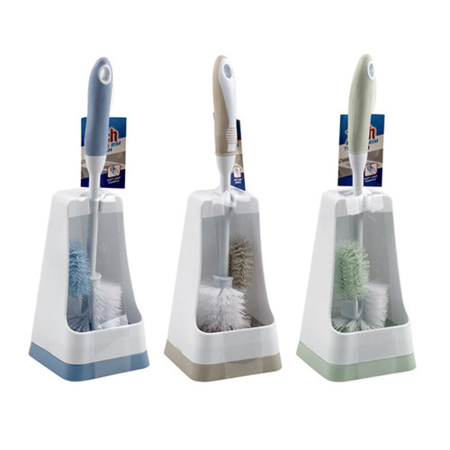 Toilet Brush w Rim Brush 3 Asstd Cols