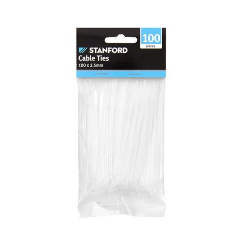Cable Ties Clear 100Pk 100x2.5mm